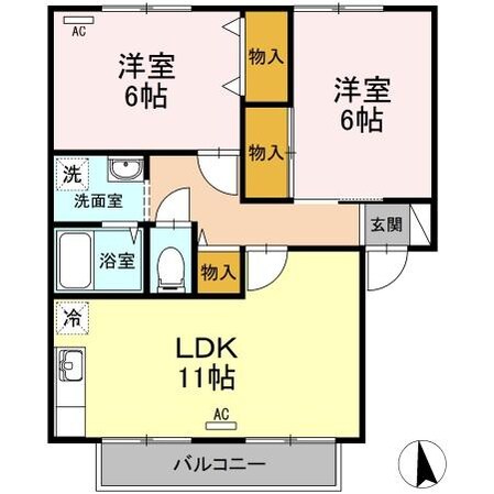 カムール際波　Ａの物件間取画像